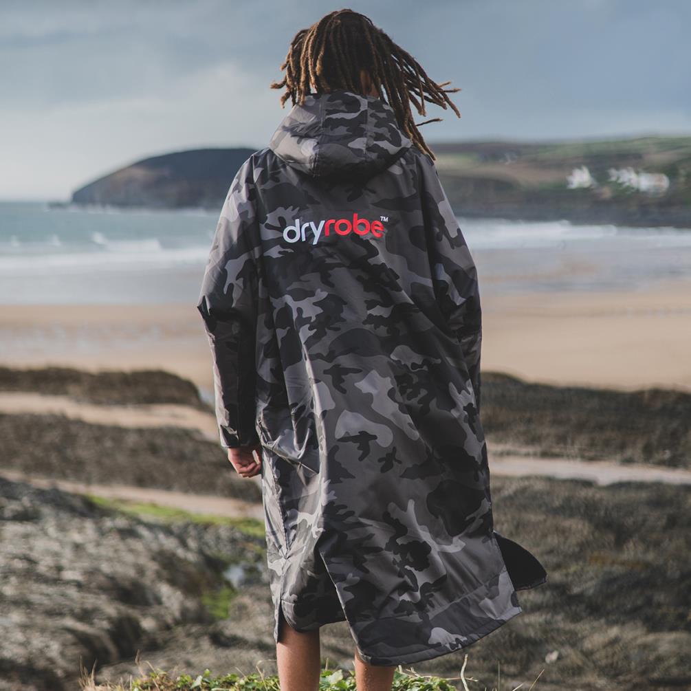 dryrobe Advance Long Sleeve Changing Robe - Black Camo / Black Extra Image 7